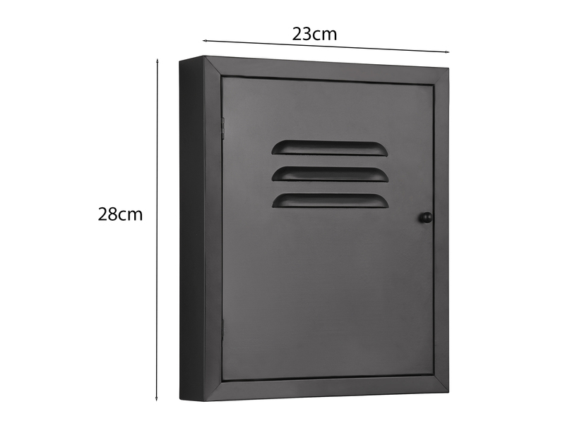 Schlüsselkasten ALICE Metall in Schwarz, Höhe 28cm