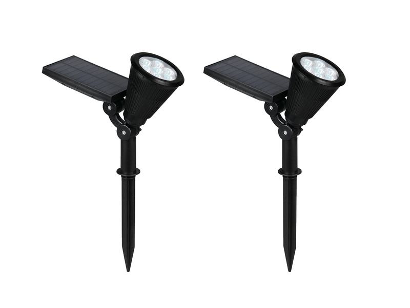 2er Set Solar Deko Gartenstrahler schwenkbar mit RGB Farbwechsel