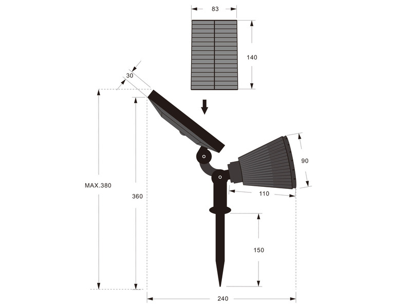 2er Set Solar Deko Gartenstrahler schwenkbbar mit RGB Farbwechsel