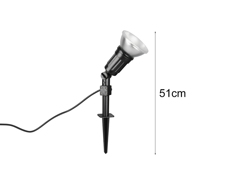 2er Set Schwenkbare Gartenstrahler mit Erdspieß & 2 Meter Anschlusskabel, H:51cm