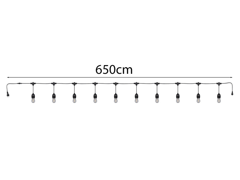 Outdoor Lichterkette CHAIN mit Netzstecker & 10 LEDs, Länge 6,5 Meter