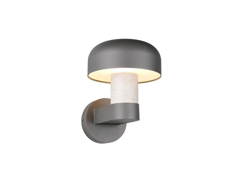 Moderne Außenwandleuchte FRASER Anthrazit & Betonoptik, Höhe 24cm