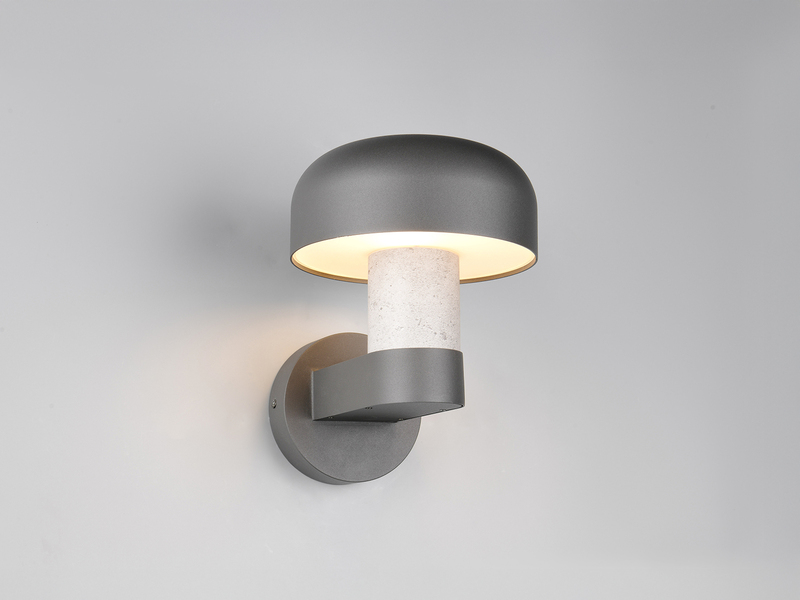 Moderne Außenwandleuchte FRASER Anthrazit & Betonoptik, Höhe 24cm