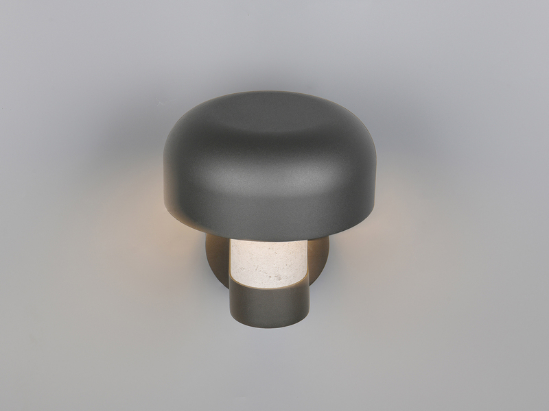 Moderne Außenwandleuchte FRASER Anthrazit & Betonoptik, Höhe 24cm