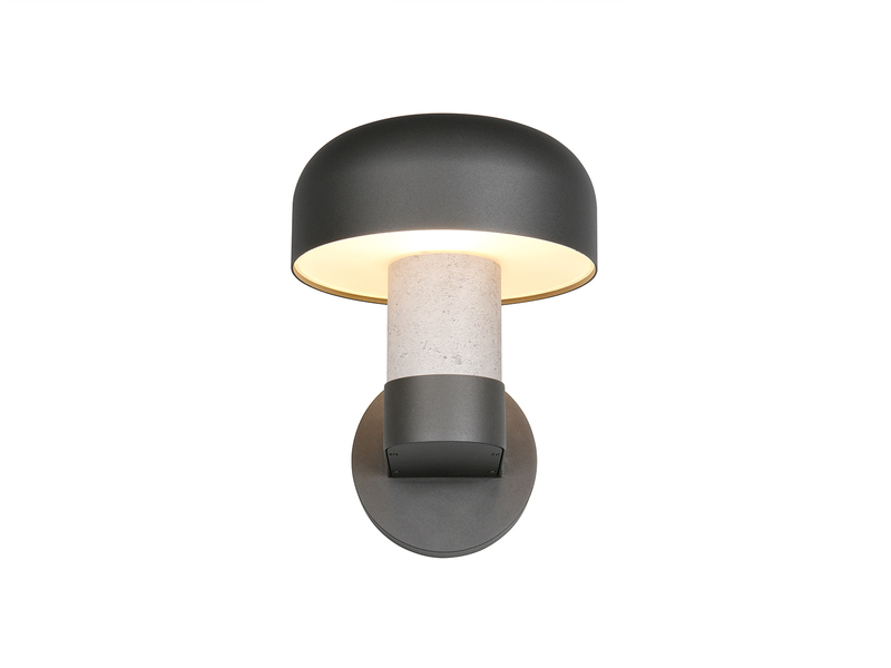 Moderne Außenwandleuchte FRASER Anthrazit & Betonoptik, Höhe 24cm