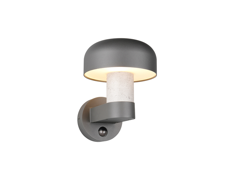Außenwandleuchte FRASER Betonoptik mit Bewegungsmelder, H: 24cm