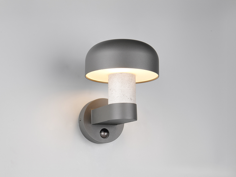 Außenwandleuchte FRASER Betonoptik mit Bewegungsmelder, H: 24cm