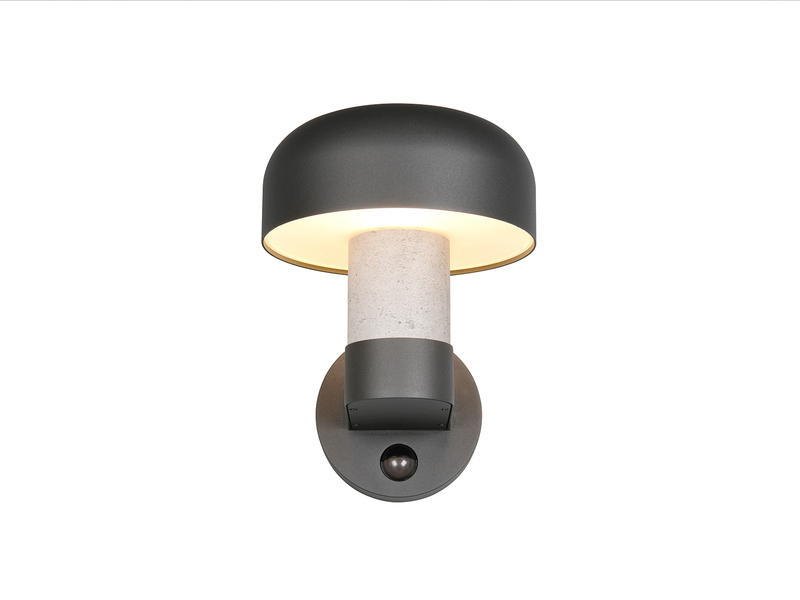 Außenwandleuchte FRASER Betonoptik mit Bewegungsmelder, H: 24cm