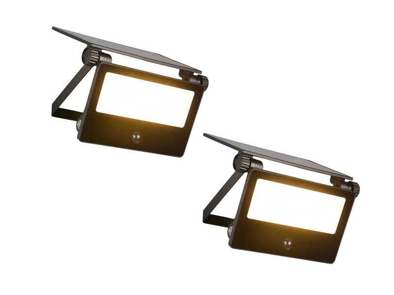 2er SET Solarstrahler außen mit Bewegungsmelder, Breite 20cm