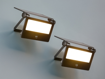 2er SET Solarstrahler außen mit Bewegungsmelder, Breite 20cm