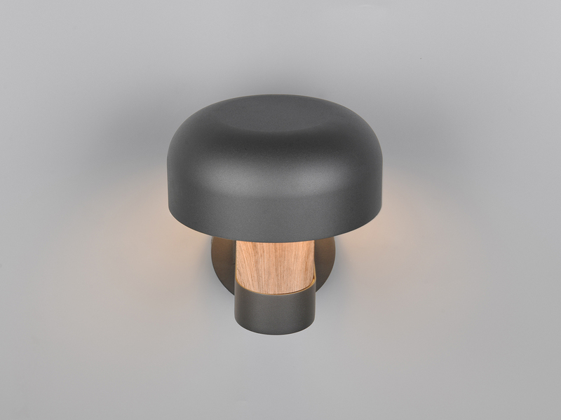 LED Außenwandleuchte Holzoptik mit Bewegungsmelder, Höhe 24cm