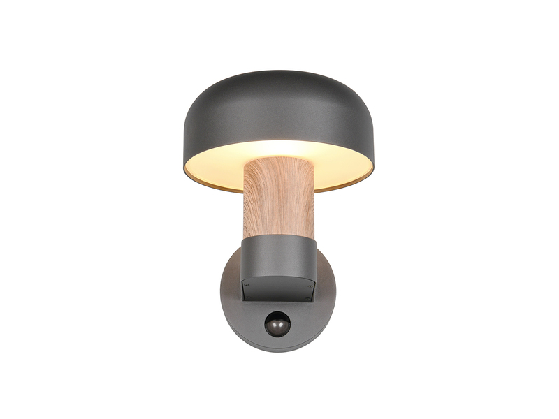LED Außenwandleuchte Holzoptik mit Bewegungsmelder, Höhe 24cm