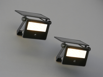 2er SET Solarstrahler außen mit Bewegungsmelder, Breite 14cm