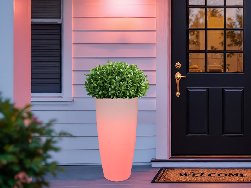 LED Blumentopfleuchte mit RGB Farbwechsel für Innen & Außen, Höhe 75cm