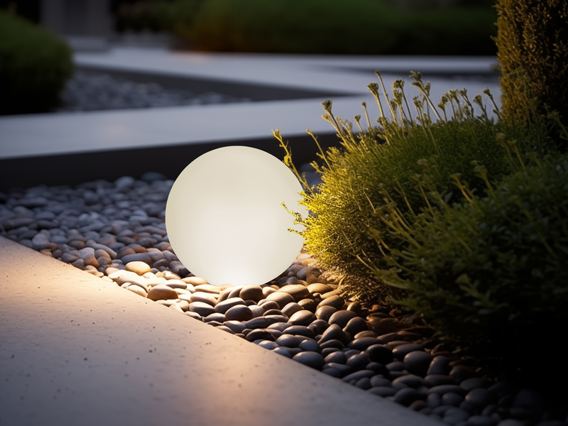 LED Solarkugel Garten mit Erdspieß & RGB Farbwechsel über Touch, Ø 30cm