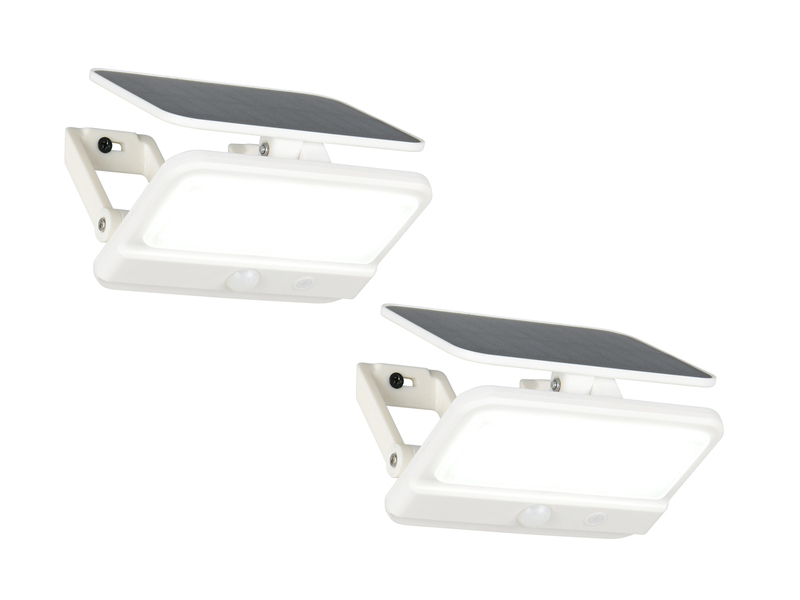 2er SET Solarstrahler außen mit Bewegungsmelder, Breite 14cm