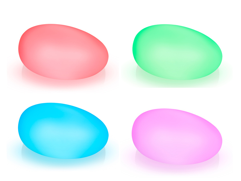 LED Solar Deko Steinleuchte mit RGB Farbwechsel über Touch, Breite 40cm