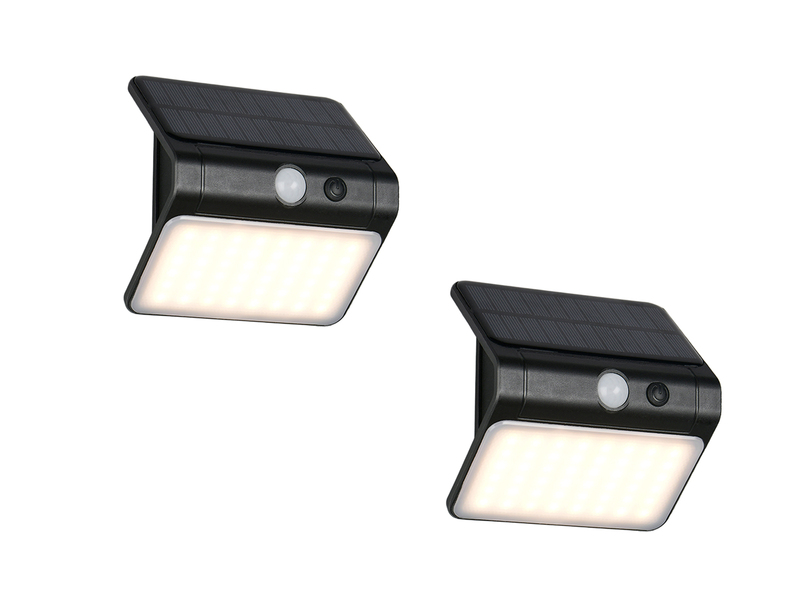 2er SET Solar Wandleuchte außen mit Bewegungsmelder, Breite 12cm