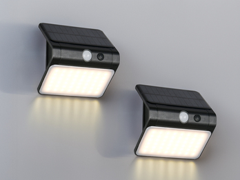 2er SET Solar Wandleuchte außen mit Bewegungsmelder, Breite 12cm