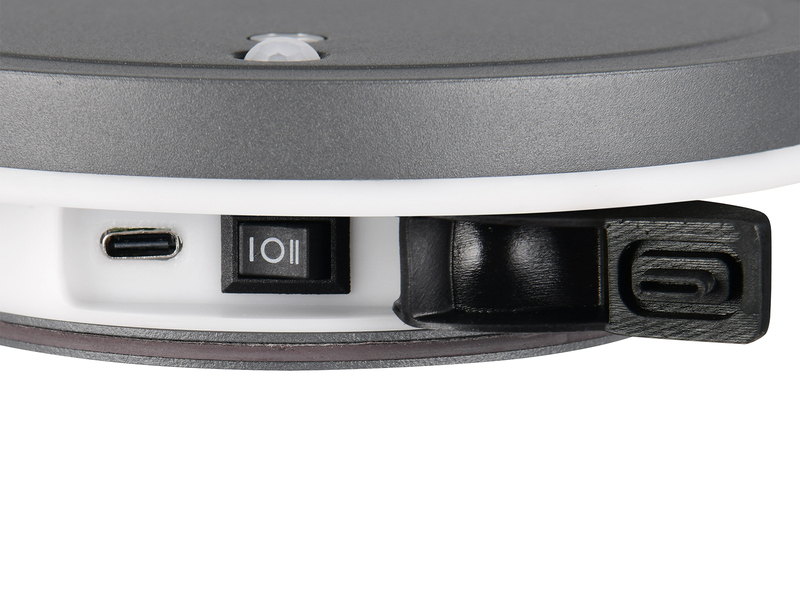 Akku Außenwandleuchte FORTALEZA mit Bewegungsmelder USB aufladbar Ø 14cm