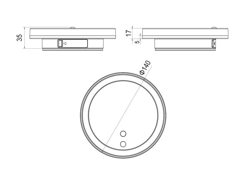 2er SET Akku Außenwandleuchten mit Bewegungsmelder USB aufladbar Ø 14cm