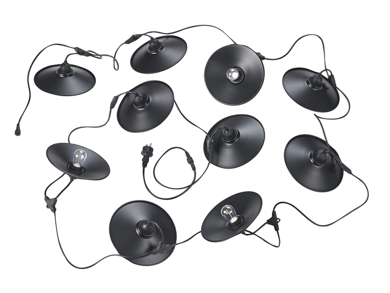 Outdoor Lichterkette CHAIN mit Netzstecker & 10 LEDs mit Schirm, 6,5 Meter