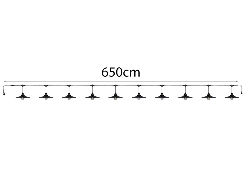 Outdoor Lichterkette CHAIN mit Netzstecker & 10 LEDs mit Schirm, 6,5 Meter