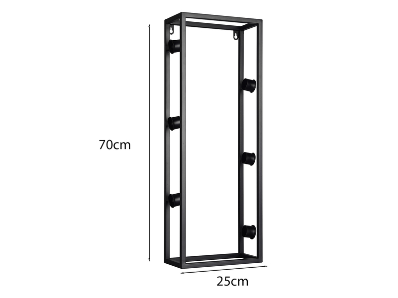 Weinregal ANNABELL Schwarz aus Metall für 6 Flaschen, Höhe 70cm