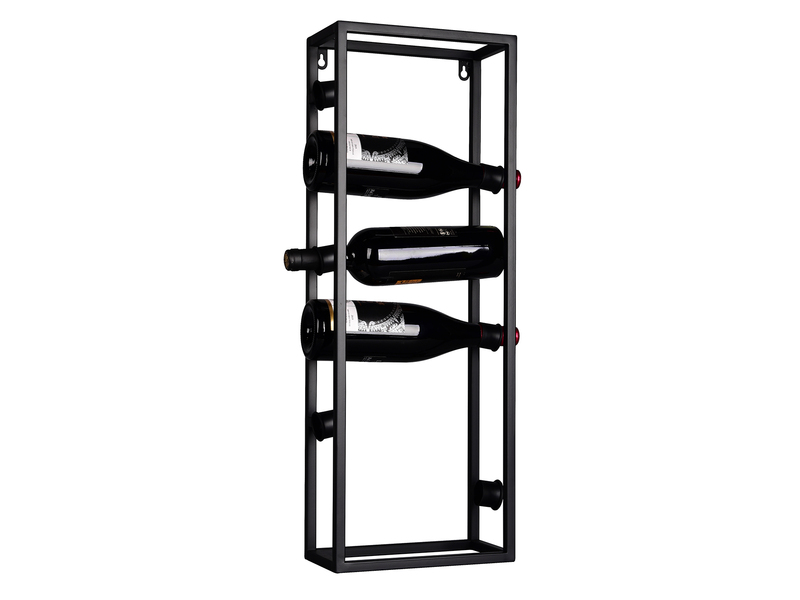 Weinregal ANNABELL Schwarz aus Metall für 6 Flaschen, Höhe 70cm