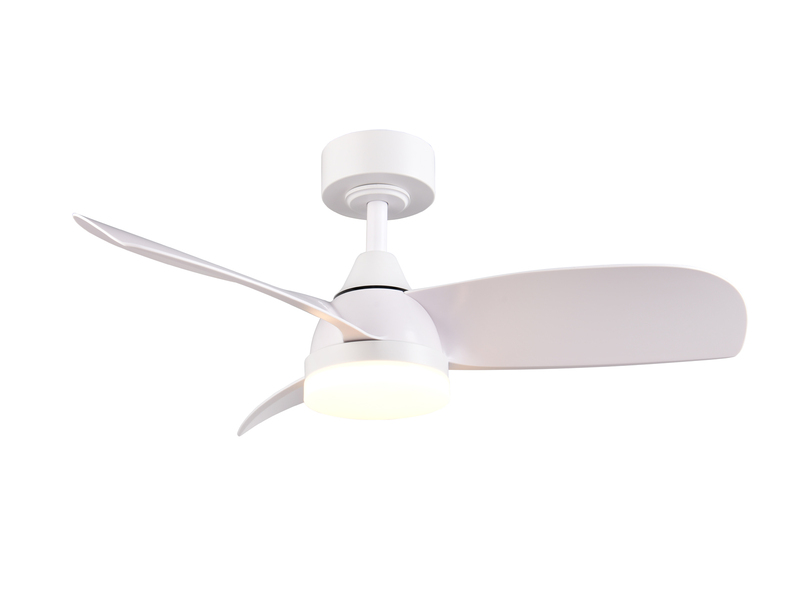 Deckenventilator HELSINKI mit Licht und Fernbedienung in Weiß, Ø 90cm