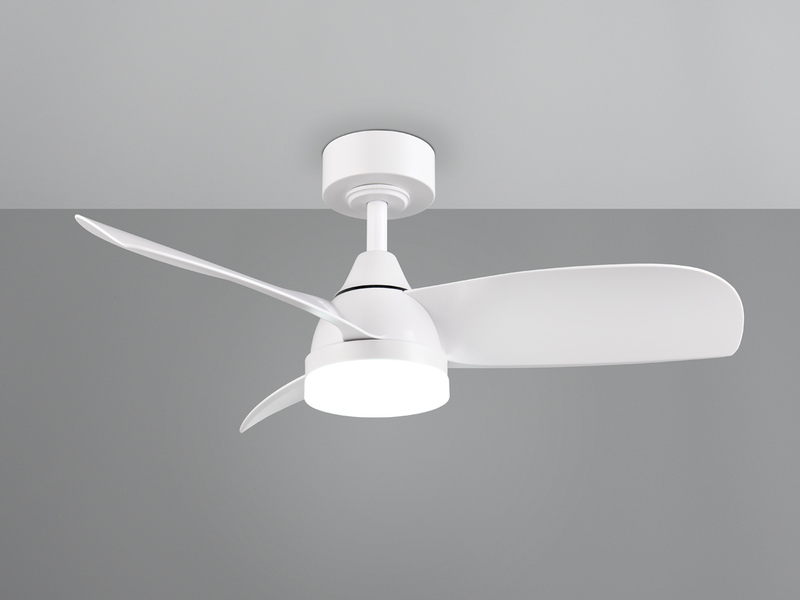 Deckenventilator HELSINKI mit Licht und Fernbedienung in Weiß, Ø 90cm