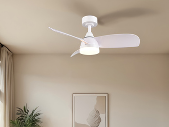 Deckenventilator HELSINKI mit Licht und Fernbedienung in Weiß, Ø 90cm