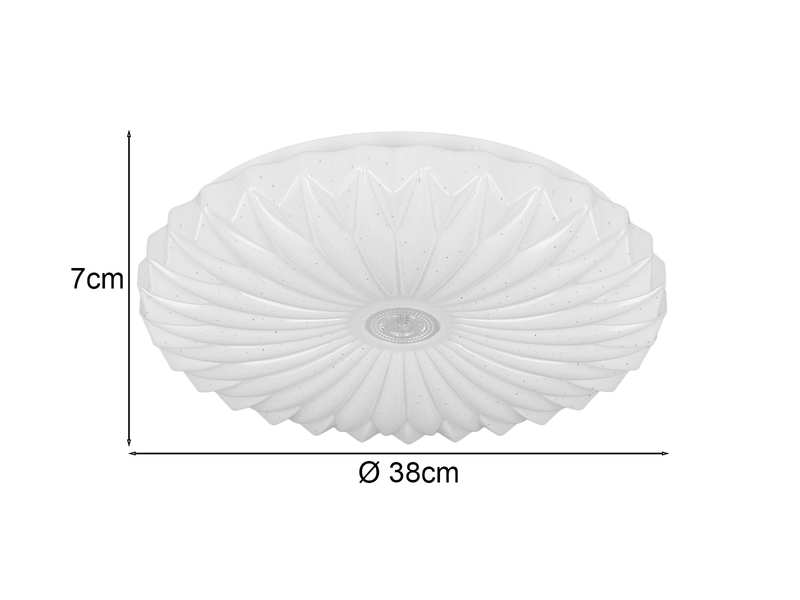 LED Deckenleuchte ATARIS flach mit Fernbedienung Weiß, Ø 38cm