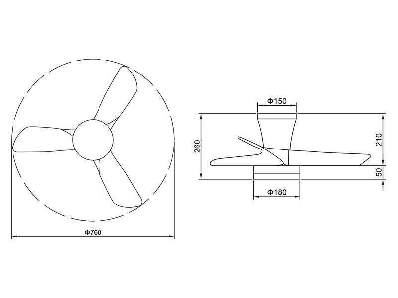 Deckenventilator RANDERS mit Licht und Fernbedienung in Weiß, Ø 76cm