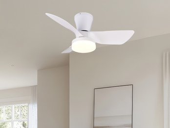 Deckenventilator RANDERS mit Licht und Fernbedienung in Weiß, Ø 76cm