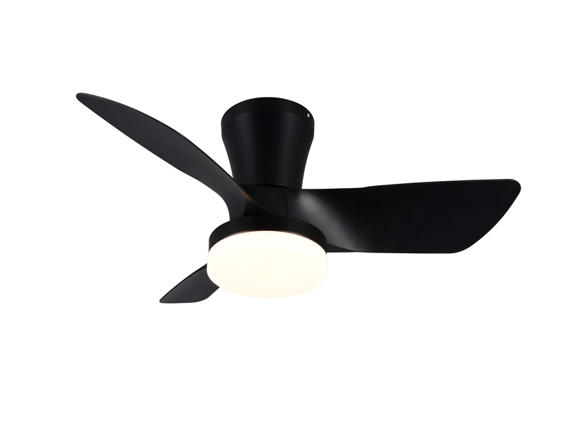 Deckenventilator RANDERS mit Licht und Fernbedienung in Schwarz, Ø 76cm