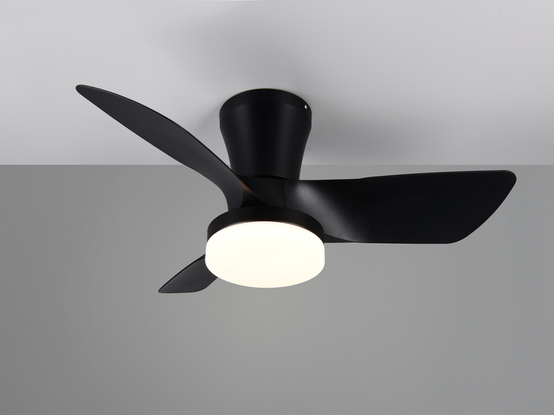 Deckenventilator RANDERS mit Licht und Fernbedienung in Schwarz, Ø 76cm