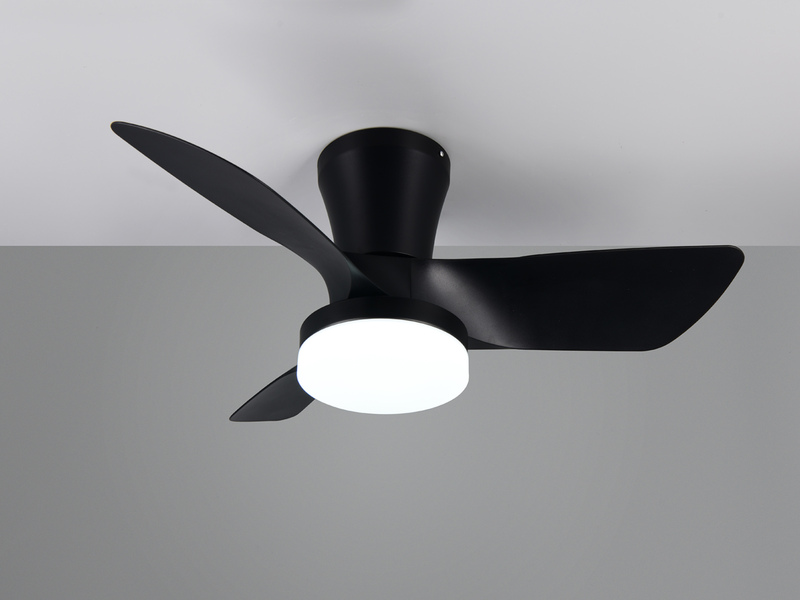 Deckenventilator RANDERS mit Licht und Fernbedienung in Schwarz, Ø 76cm