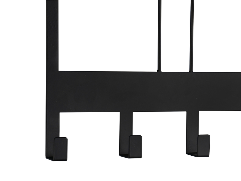 Ausgefallene Türgarderobe LOTTI aus Metall in Schwarz, Breite 48cm