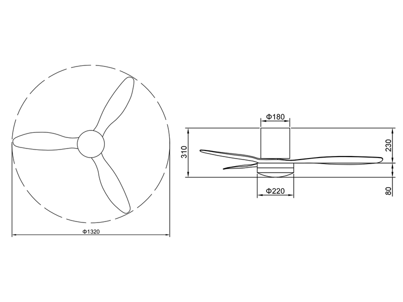 Deckenventilator GÖTEBORG mit Licht und Fernbedienung in Weiß, Ø 132cm