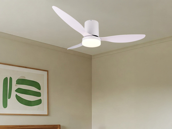 Deckenventilator GÖTEBORG mit Licht und Fernbedienung in Weiß, Ø 132cm