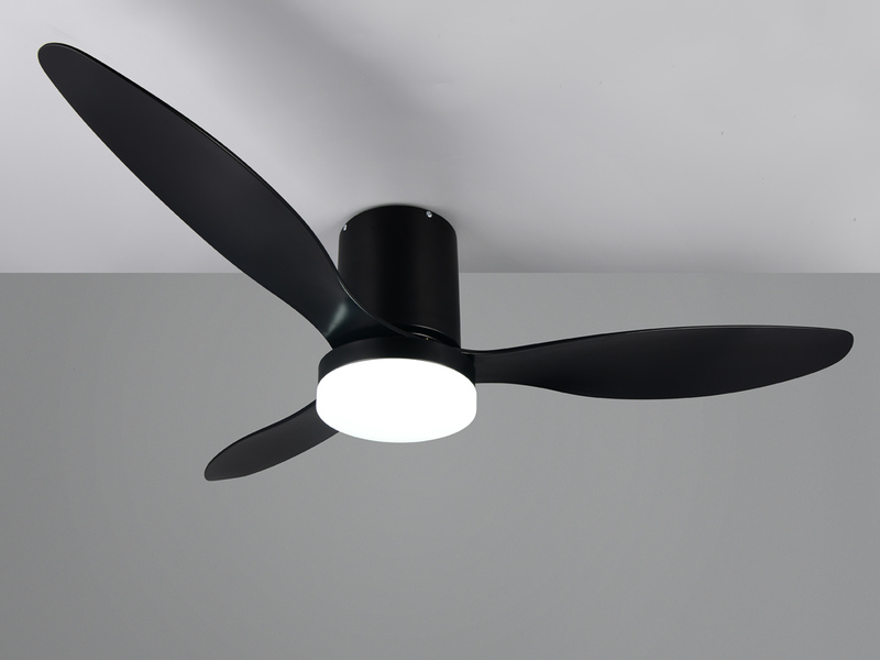 Deckenventilator GÖTEBORG mit Licht und Fernbedienung in Schwarz, Ø 132cm
