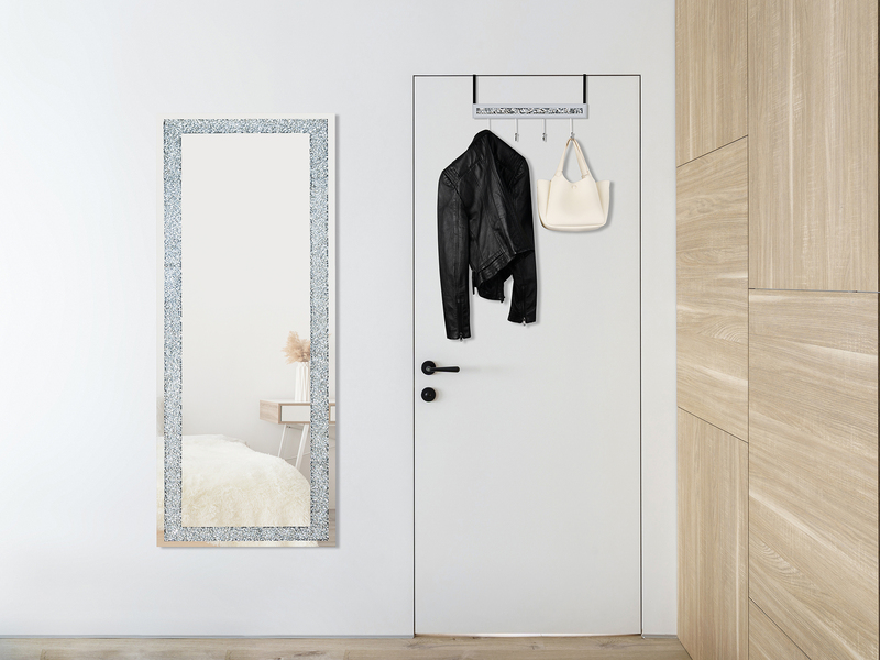 Türgarderobe GLITTY mit Spiegelglas und Glitzereffekt, Breite 40cm