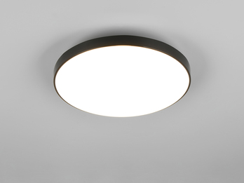 Flache LED Deckenleuchte SPICA in Schwarz, IP44 Badezimmer geeignet, Ø 27cm
