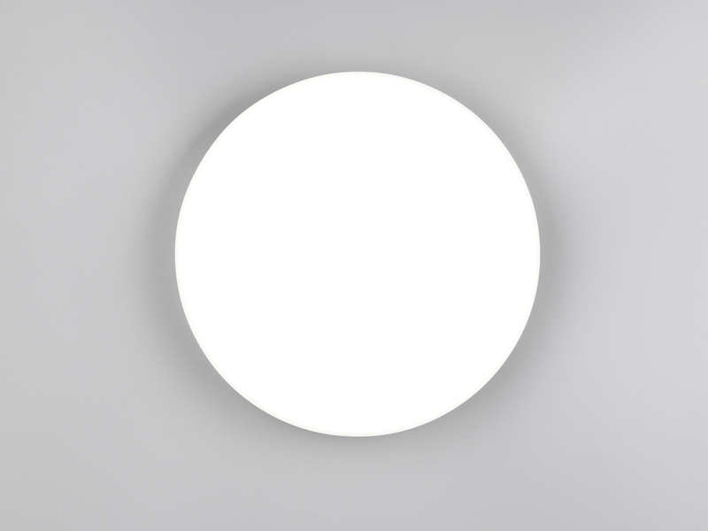 Flache LED Deckenleuchte SPICA in Weiß, IP44 Badezimmer geeignet, Ø 27cm