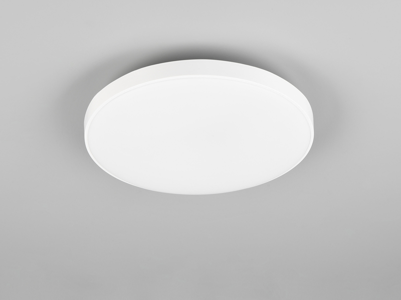 Flache LED Deckenleuchte SPICA in Weiß, IP44 Badezimmer geeignet, Ø 27cm