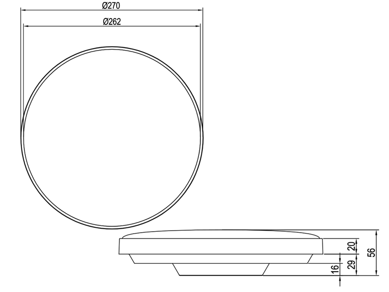 Flache LED Deckenleuchte SPICA in Weiß, IP44 Badezimmer geeignet, Ø 27cm