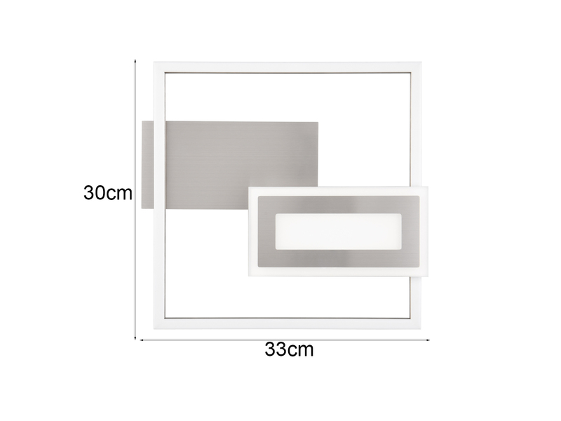 LED Deckenleuchte und Wandleuchte SPIRO ultraflach in Silber, Breite 33cm