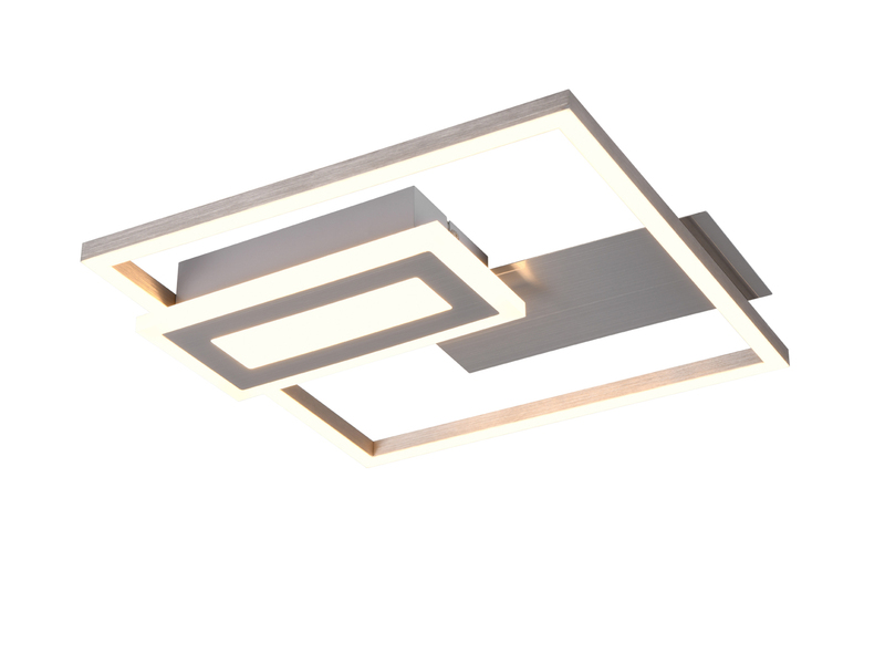 LED Deckenleuchte und Wandleuchte SPIRO ultraflach in Silber, Breite 33cm