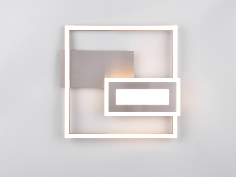 LED Deckenleuchte und Wandleuchte SPIRO ultraflach in Silber, Breite 33cm